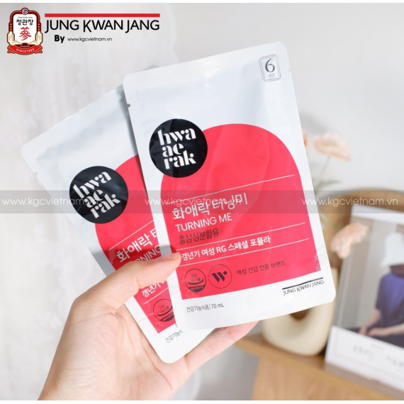 Nước hồng sâm phụ nữ KGC Jung Kwan Jang Hwa Ae Rak Turning Me 70ml x 30 gói | kgcvietnam.vn