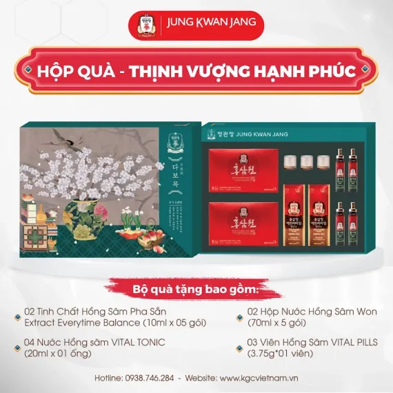 Hộp quà tặng hồng sâm cao cấp KGC Thịnh Vượng Hạnh Phúc | kgcvietnam.vn