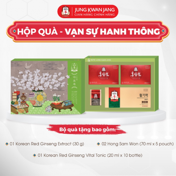 Hộp Quà Tặng Hồng Sâm Cao Cấp KGC Jung Kwan Jang Vạn Sự Hanh Thông | kgcvietnam.vn