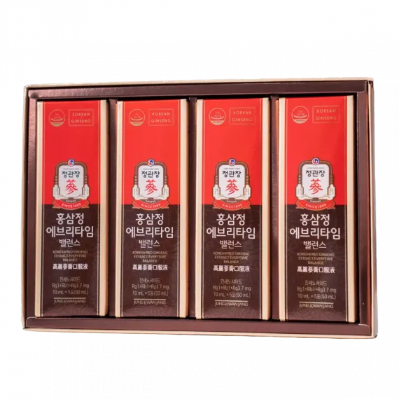 Nước hồng sâm KGC Jung Kwan Jang Everytime Balance 10ml x 20 gói | kgcvietnam.vn