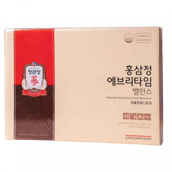 Nước hồng sâm KGC Jung Kwan Jang Everytime Balance 10ml x 20 gói | kgcvietnam.vn