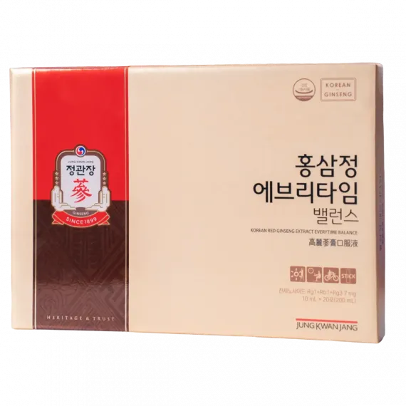 Nước hồng sâm KGC Jung Kwan Jang Everytime Balance 10ml x 20 gói | kgcvietnam.vn
