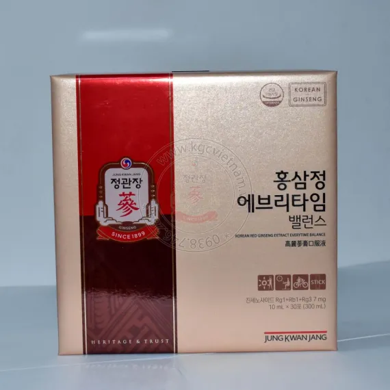 Nước hồng sâm KGC Jung Kwan Jang Everytime Balance 10ml x 30 gói | kgcvietnam.vn