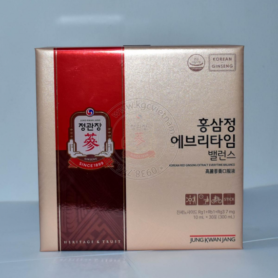 Nước hồng sâm KGC Jung Kwan Jang Everytime Balance 10ml x 30 gói | kgcvietnam.vn