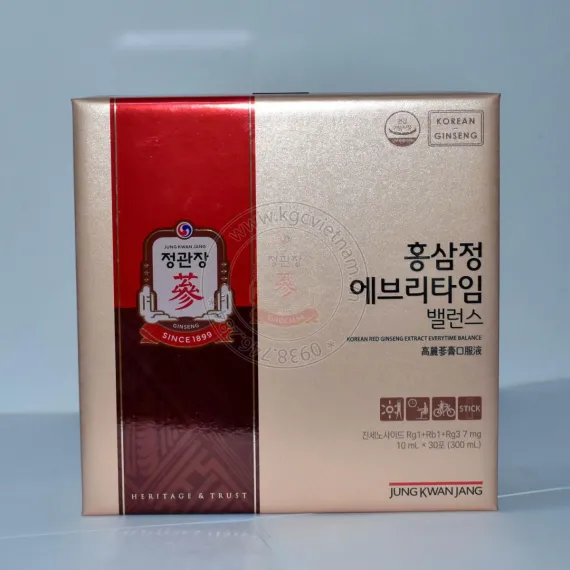 Nước hồng sâm KGC Jung Kwan Jang Everytime Balance 10ml x 30 gói | kgcvietnam.vn