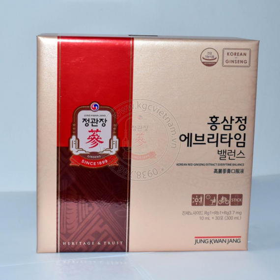 Nước hồng sâm KGC Jung Kwan Jang Everytime Balance 10ml x 30 gói | kgcvietnam.vn