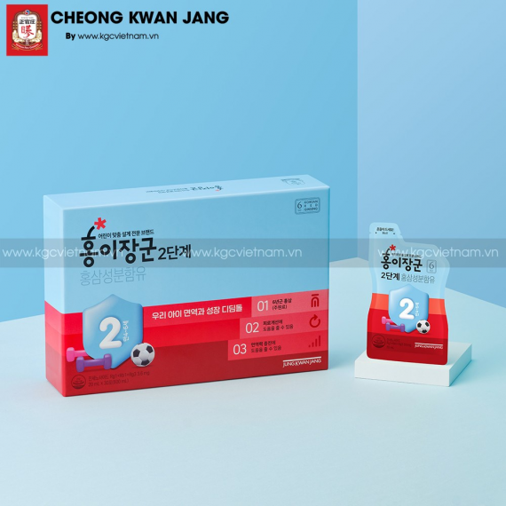 Nước hồng sâm trẻ em số 2 Jung Kwan Jang 20ml x 30 gói mẫu mới 2023 | kgcvietnam.vn