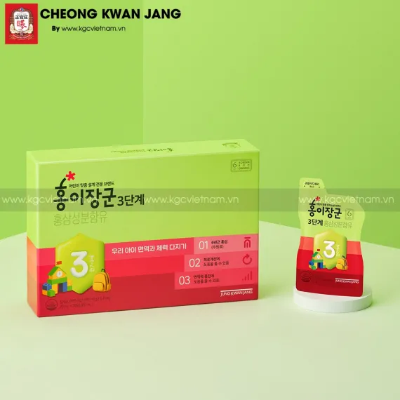 Nước hồng sâm trẻ em số 3 Jung Kwan Jang 20ml x 30 gói mẫu mới 2023 | kgcvietnam.vn