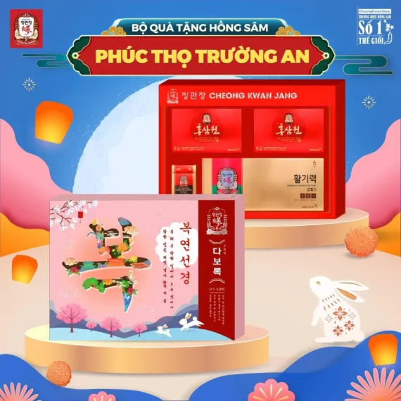 Bộ quà tặng trung thu cao cấp Hồng sâm KGC Cheong Kwan Jang Phúc Thọ Trường An 2023