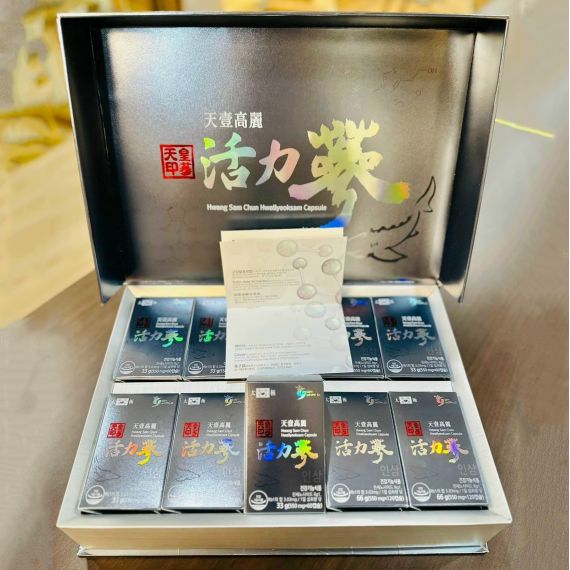 Viên Thiên Sâm Trứng Cá Tầm Hwang Sam Chun Hwallyeoksam Capsule 550mg x 720 Viên