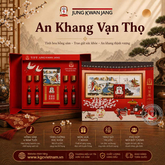 Hộp Quà Tặng Hồng Sâm Vip KGC Jung Kwan Jang An Khang Vạn Thọ