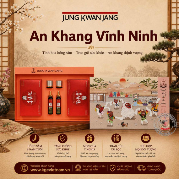 Hộp quà tặng hồng sâm KGC Jung Kwan Jang An Khang Vĩnh Ninh