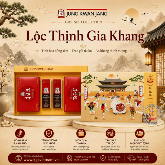 Bộ Quà Tặng Hồng Sâm KGC Jung Kwan Jang Lộc Thịnh Gia Khang