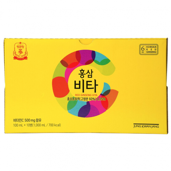 Nước uống tăng lực hồng sâm KGC Jung Kwan Jang Vita 100ml x 10 chai | kgcvietnam.vn