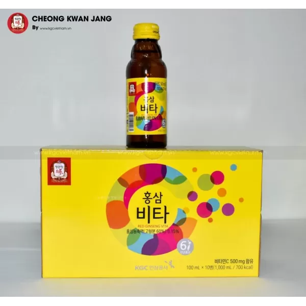 Nước uống tăng lực hồng sâm KGC Jung Kwan Jang Vita 100ml x 10 chai