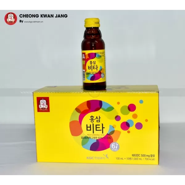 Nước uống tăng lực hồng sâm KGC Jung Kwan Jang Vita 100ml x 10 chai