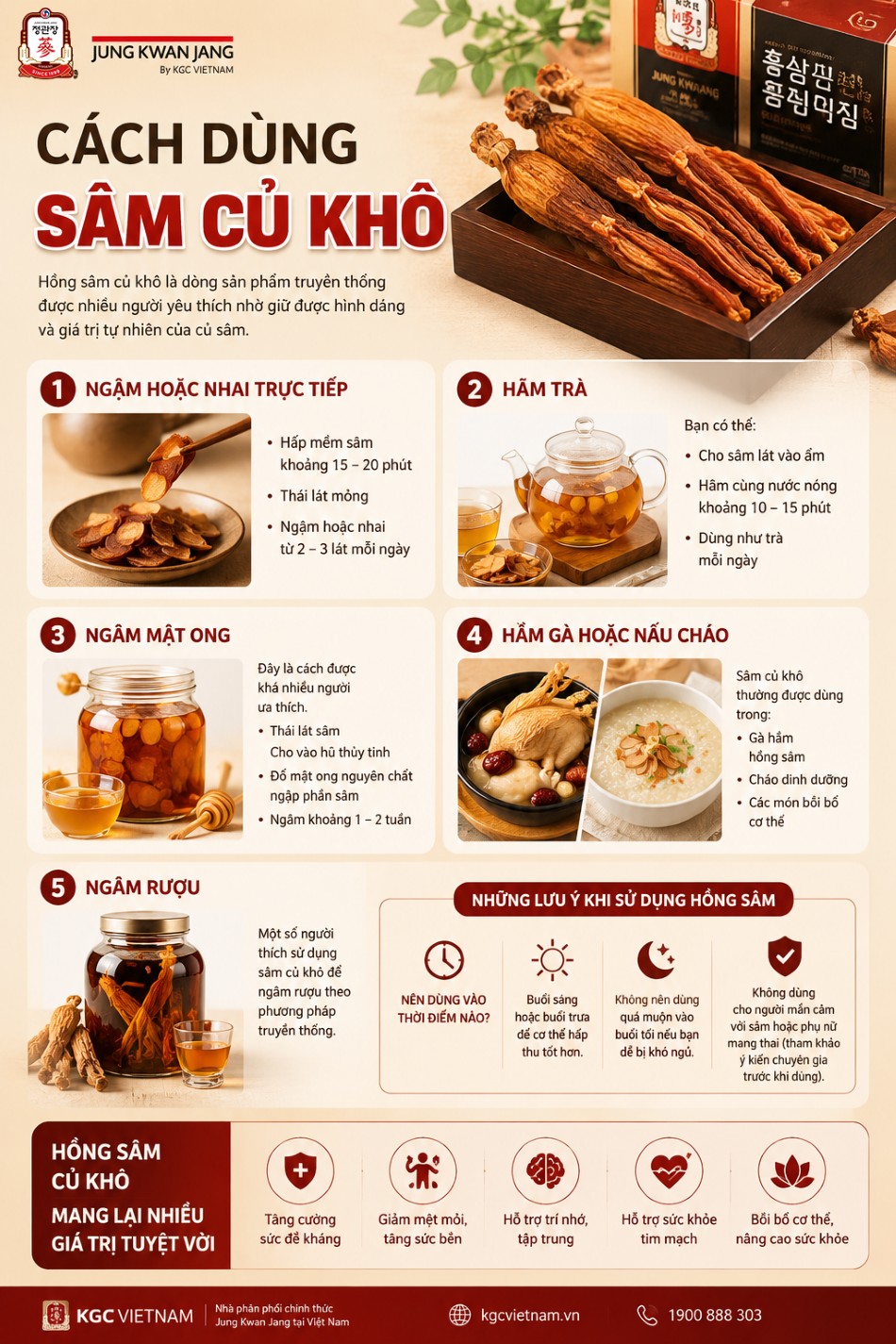 Hướng Dẫn Sử Dụng Nước Hồng Sâm Jung Kwan Jang Tại KGC Việt Nam