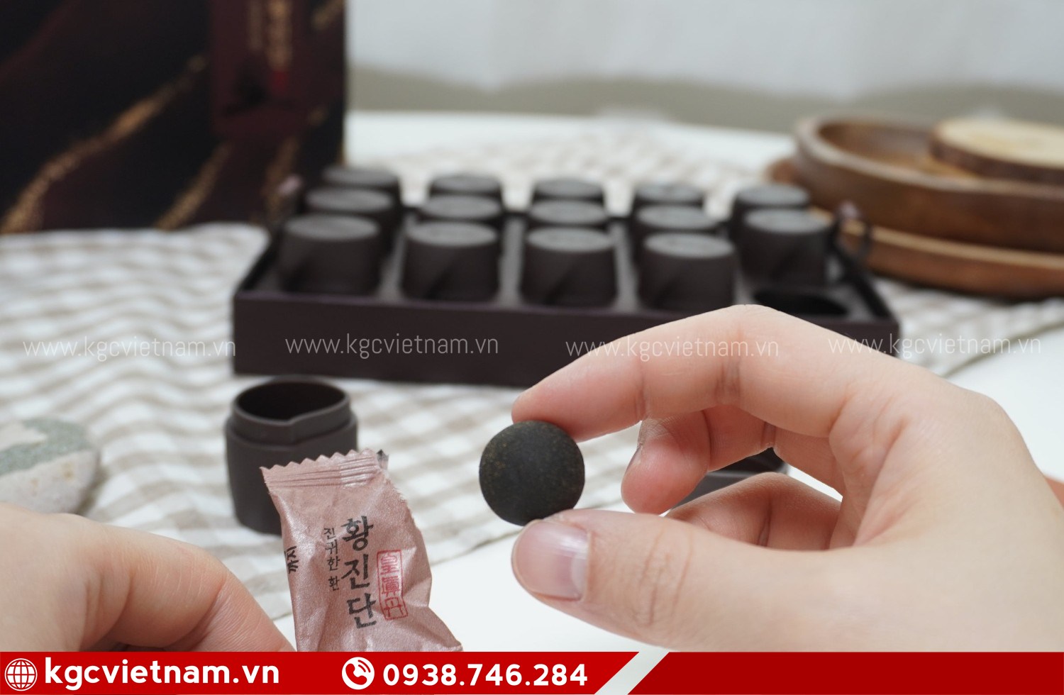 chi tiết bao bì viên linh đan kgc jung kwan jang cao cấp